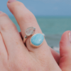 Larimar & Moonstone Ring in Sterling Silver - BR18