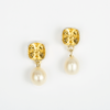 Citrine & Pearl Drop Earrings in Sterling Silver - BE130B