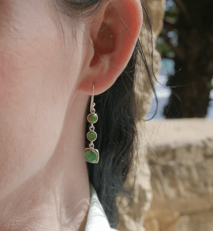 tina-scott-collections-jewellery-sterling-silver-freshwater-pearls-semiprecious-stones-handmade-gemstone-jewellery-product-new-2023-96 Green Mojave Turquoise Earrings in Sterling Silver - BE116I