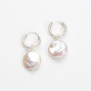 Sterling Silver Sleeper Earring with White Keshi Pearl - EE1